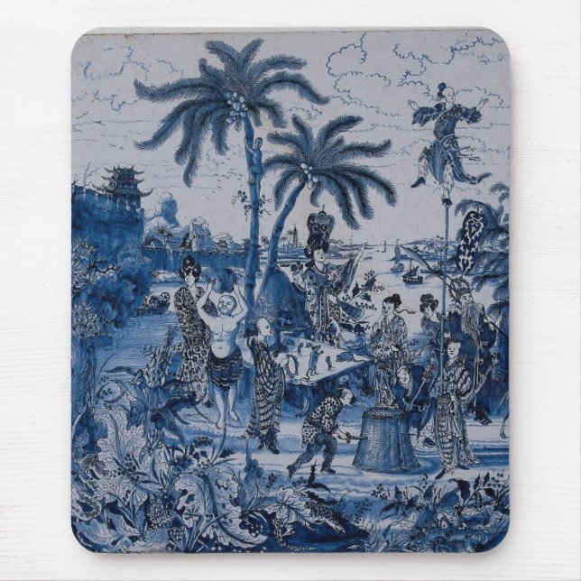 Alfombrilla De Ratón Repro Chinoiserie Delft Blue and White Tile (Frente)