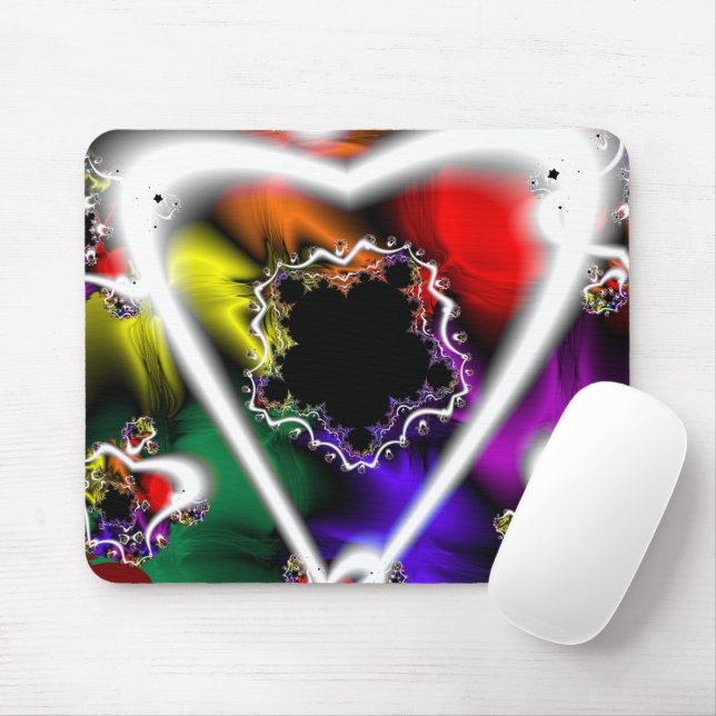 Alfombrilla De Ratón Reproducir | Arte fractal arcoiris (Con ratón)