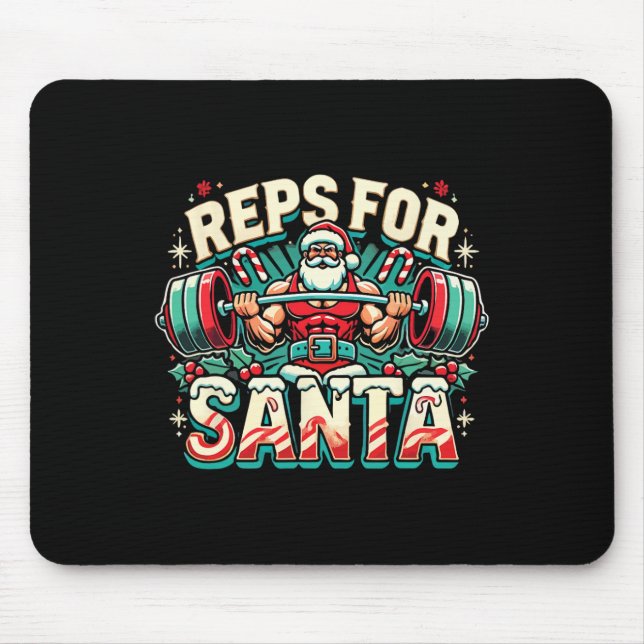 Alfombrilla De Ratón Reps For Santa – Funny Christmas Fitness Bodybuild (Frente)