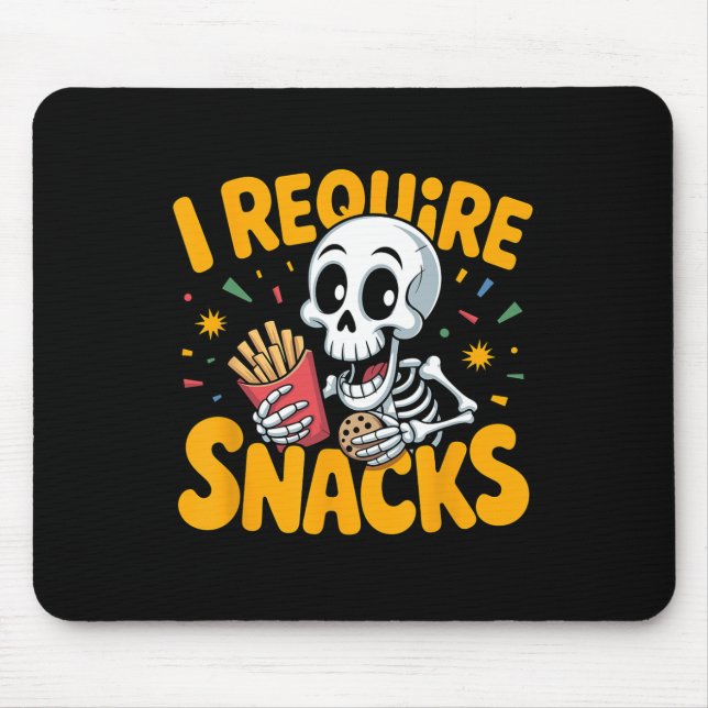 Alfombrilla De Ratón Requerí Snacks Fun Halloween Skeleton Meme Fast (Frente)