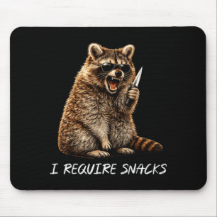 Alfombrilla De Ratón Requieren snacks mapache divertido meme animal hom