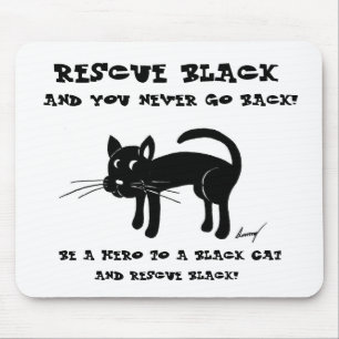Alfombrilla De Ratón Rescate de los gatos negros Mousepad