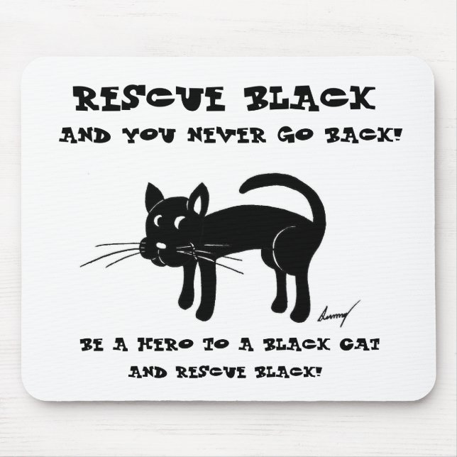 Alfombrilla De Ratón Rescate de los gatos negros Mousepad (Frente)