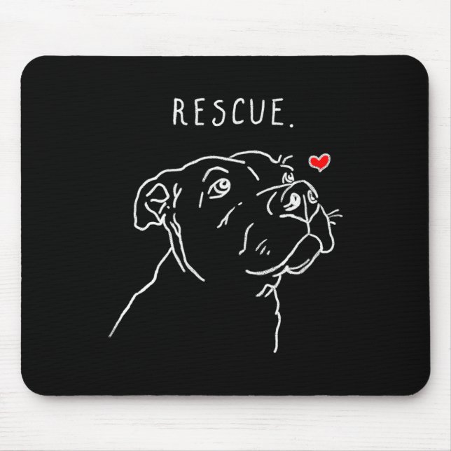 Alfombrilla De Ratón Rescue Dog, Tbull Drawing, Rescue Mom, Adopt Don't (Frente)