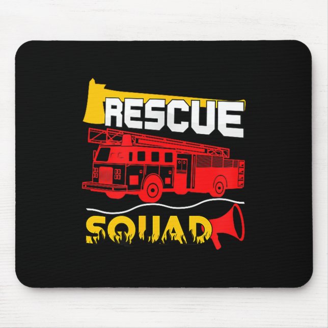Alfombrilla De Ratón Rescue Squad Lifesaver Fireman Gift Proud Firefigh (Frente)