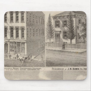 Alfombrilla De Ratón Residencia y molino de Samuel Cade, Wabash Tp