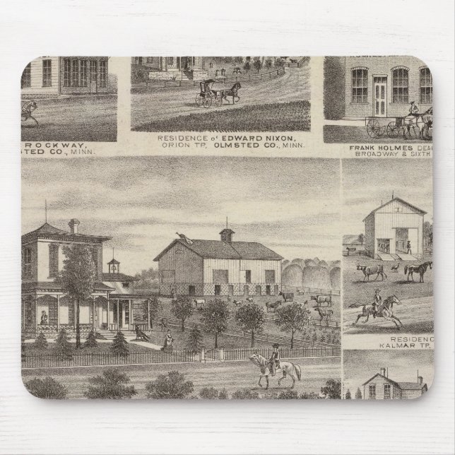 Alfombrilla De Ratón Residencias, negocios y la ciudad de Eyota (Frente)