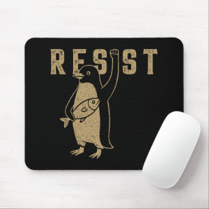 Alfombrilla De Ratón Resista del activismo pingüino diseño gráfico vint