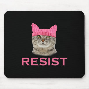 Alfombrilla De Ratón Resistir a la protesta de Gorra de gatos