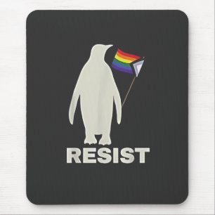 Alfombrilla De Ratón Resistir al pingüino contra las tarifas LGBT contr
