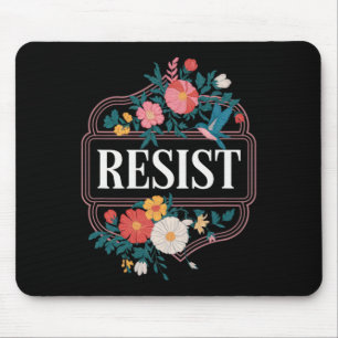 Alfombrilla De Ratón Resistir Floral Protesta Trump Anti Trump 4 