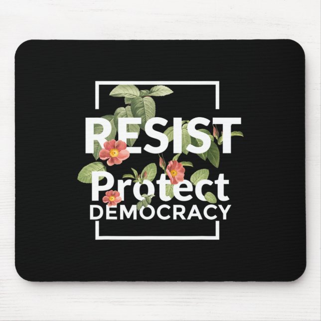 Alfombrilla De Ratón Resistir proteger la democracia sutil estilo boho  (Frente)