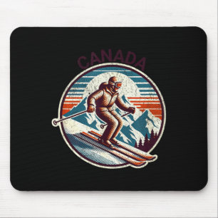 Alfombrilla De Ratón Resort de esquí canadiense vintage retro esquí de