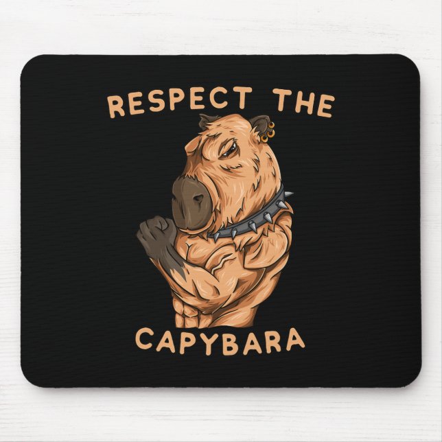 Alfombrilla De Ratón Respect The Capybara - Funny Fitness Bodybuilder R (Frente)