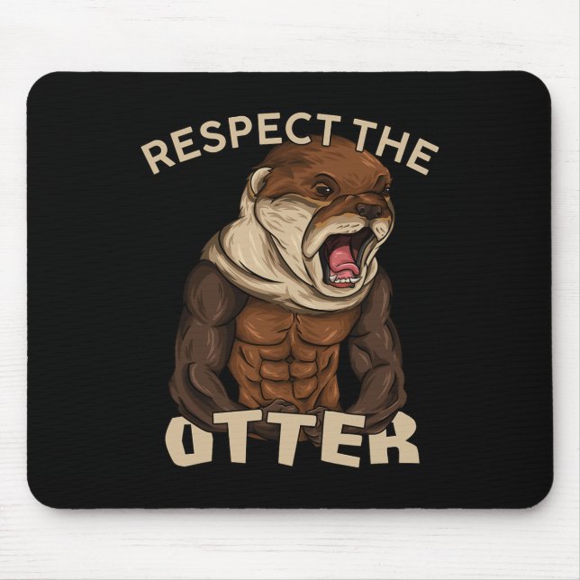 Alfombrilla De Ratón Respect The Otter - Muscular Fitness Bodybuilder A (Frente)