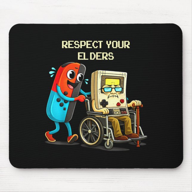 Alfombrilla De Ratón Respect Your Elders Funny Retro Gaming  (Frente)
