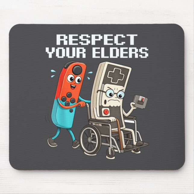 Alfombrilla De Ratón Respect Your Elders Retro Gaming Funny Controller  (Frente)