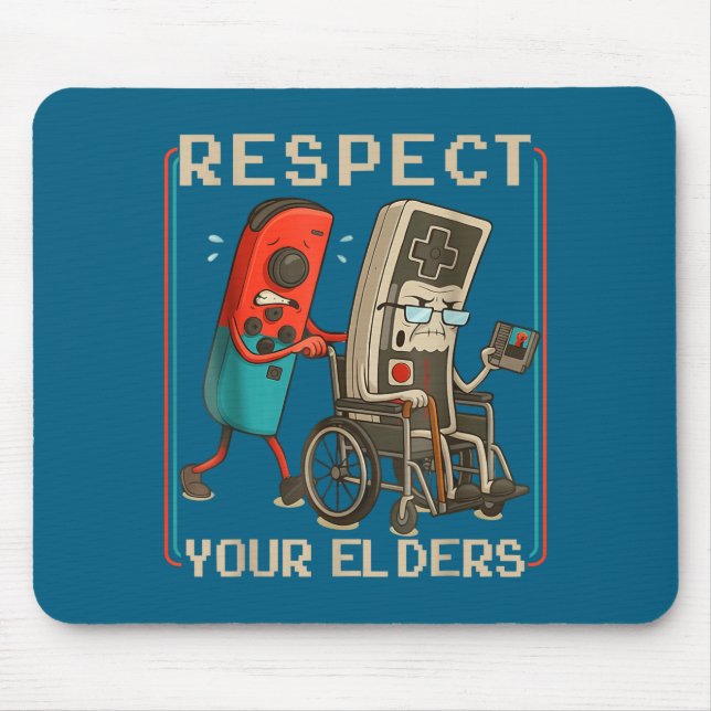 Alfombrilla De Ratón Respect Your Elders Retro Gaming Funny Gamer Contr (Frente)