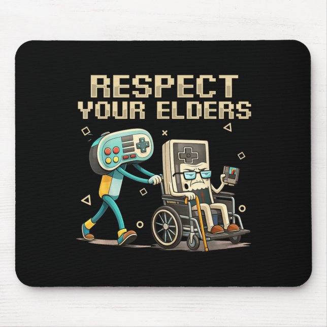 Alfombrilla De Ratón Respect Your Elders Retro Gaming Funny Gamer Contr (Frente)