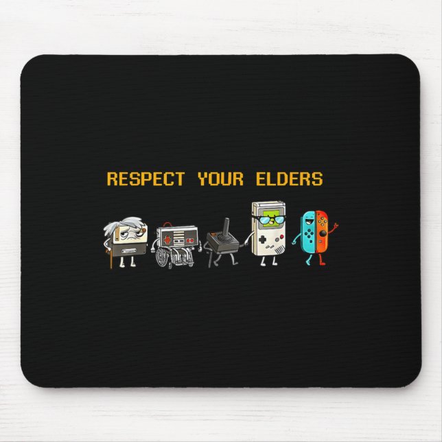 Alfombrilla De Ratón Respect Your Elders Retro Gaming Funny Gamer Contr (Frente)