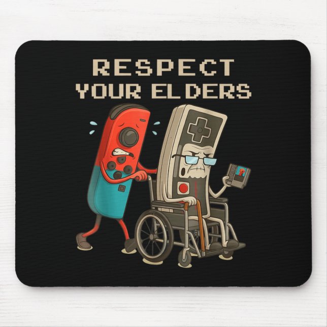 Alfombrilla De Ratón Respect Your Elders Retro Gaming Funny Gamer Contr (Frente)