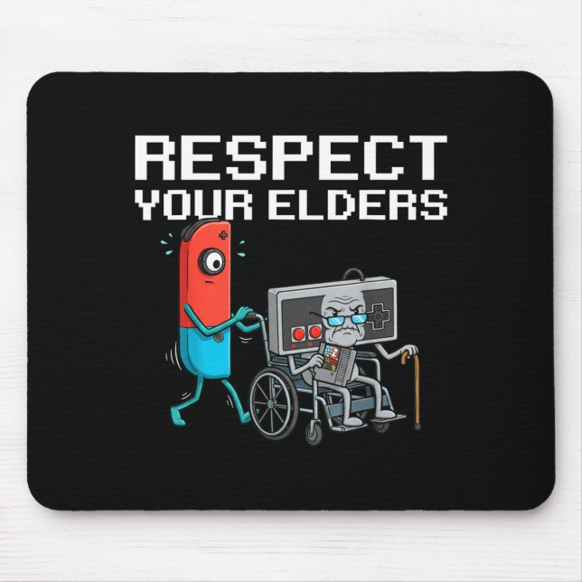 Alfombrilla De Ratón Respect Your Elders Retro Gaming Funny Gamer Contr (Frente)