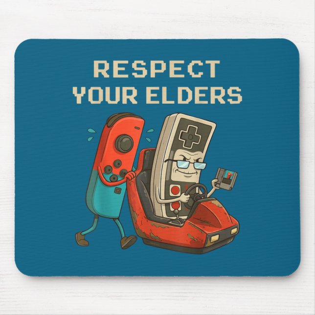 Alfombrilla De Ratón Respect Your Elders Retro Gaming Funny Gamer Contr (Frente)