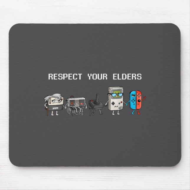 Alfombrilla De Ratón Respect Your Elders Retro Gaming Funny Gamer Contr (Frente)