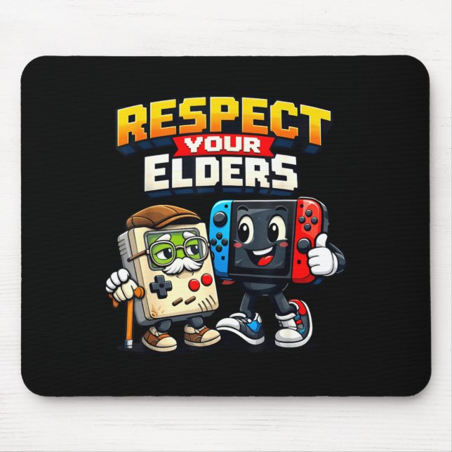 Alfombrilla De Ratón Respect Your Elders Retro Gaming Funny Gamer Contr (Frente)