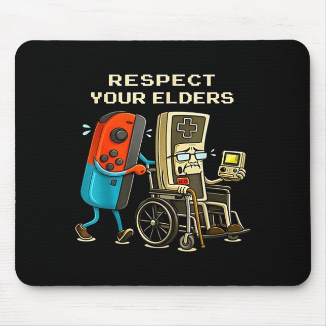 Alfombrilla De Ratón Respect Your Elders Retro Gaming Funny Gamer Contr (Frente)