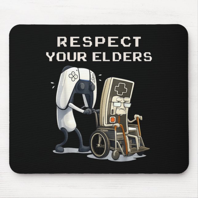 Alfombrilla De Ratón Respect Your Elders Retro Gaming Funny Gamer Contr (Frente)