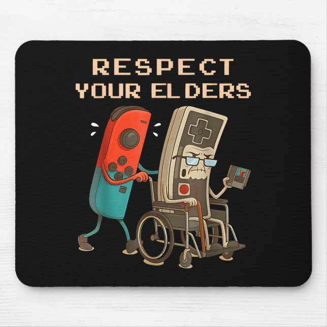 Alfombrilla De Ratón Respect Your Elders Retro Gaming Funny Gamer Contr (Frente)