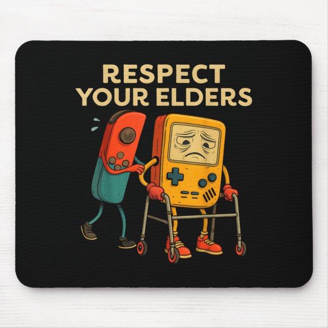 Alfombrilla De Ratón Respect Your Elders Retro Gaming Funny Gamer Contr (Frente)
