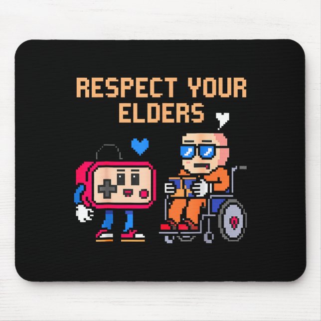 Alfombrilla De Ratón Respect Your Elders Retro Gaming Funny Gamer Contr (Frente)