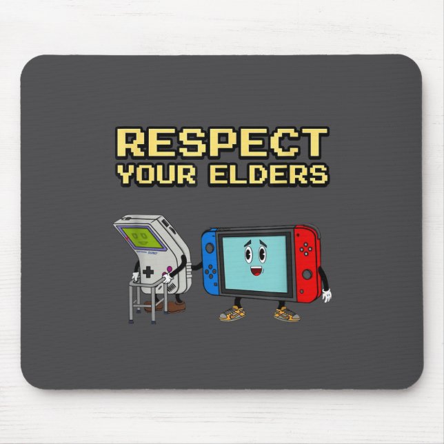 Alfombrilla De Ratón Respect Your Elders Retro Gaming Funny Gamer Contr (Frente)