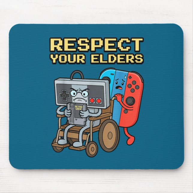 Alfombrilla De Ratón Respect Your Elders Retro Gaming Funny Gamer Contr (Frente)