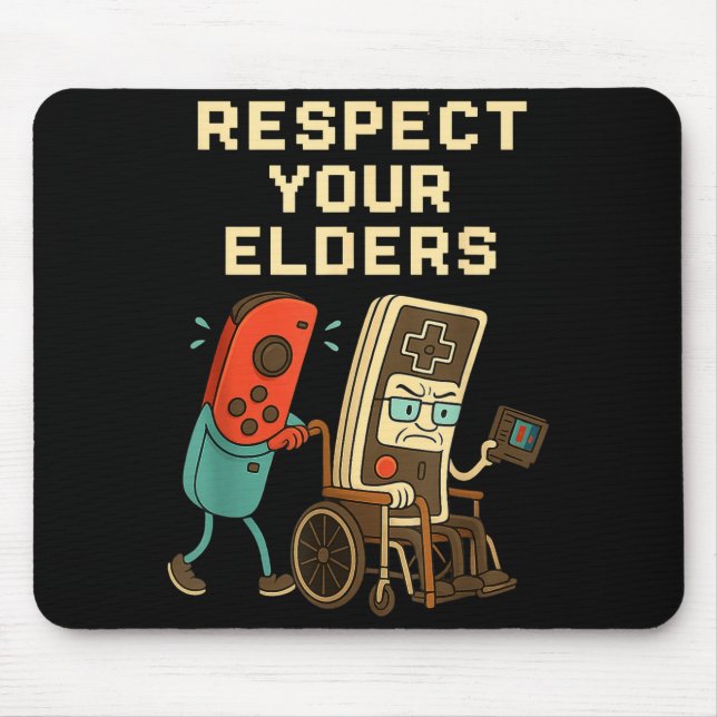 Alfombrilla De Ratón Respect Your Elders Retro Gaming Funny Gamer Contr (Frente)