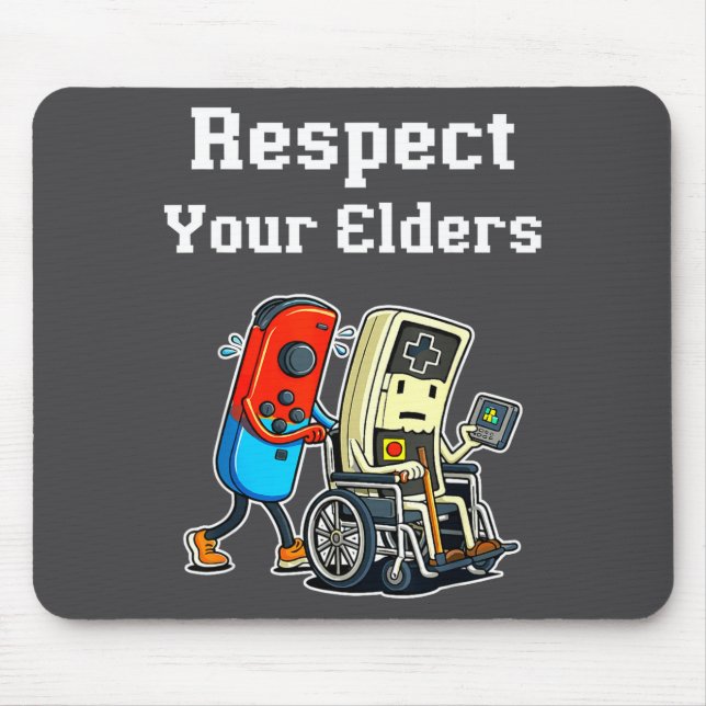 Alfombrilla De Ratón Respect Your Elders Retro Gaming Funny Gamer Contr (Frente)