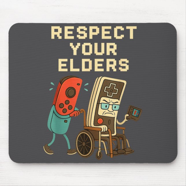 Alfombrilla De Ratón Respect Your Elders Retro Gaming Funny Gamer Contr (Frente)