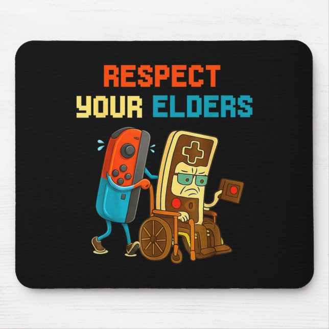 Alfombrilla De Ratón Respect Your Elders Retro Gaming Funny Gamer Contr (Frente)