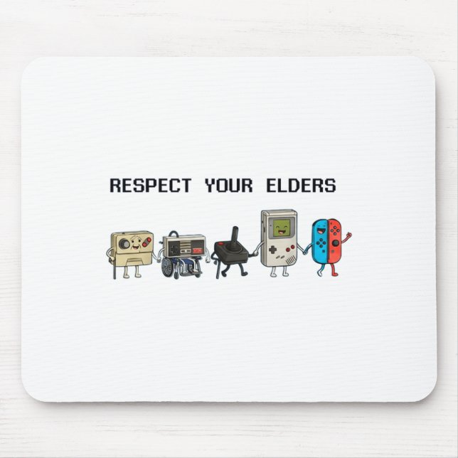 Alfombrilla De Ratón Respect Your Elders Retro Gaming Funny Gamer Contr (Frente)
