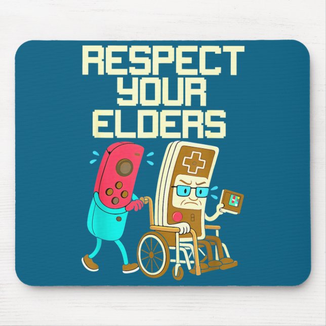 Alfombrilla De Ratón Respect Your Elders Retro Gaming Funny Gamer Contr (Frente)