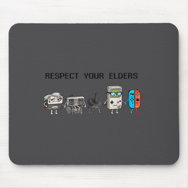 Alfombrilla De Ratón Respect Your Elders Retro Gaming Funny Gamer Contr (Frente)