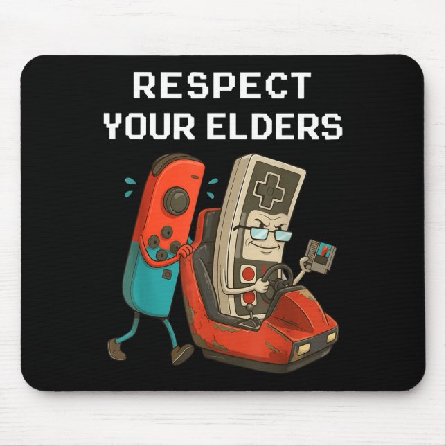 Alfombrilla De Ratón Respect Your Elders Retro Gaming Funny Gamer Contr (Frente)