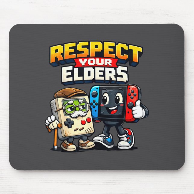 Alfombrilla De Ratón Respect Your Elders Retro Gaming Funny Gamer Contr (Frente)