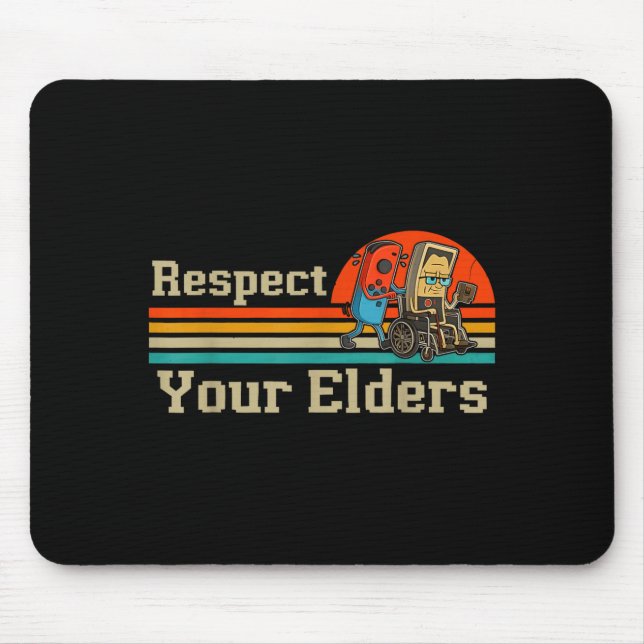 Alfombrilla De Ratón Respect Your Elders Retro Gaming Funny Gamer Contr (Frente)