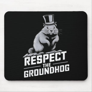 Alfombrilla De Ratón Respetar El Día De La Hog Terrestre De Groundhog _
