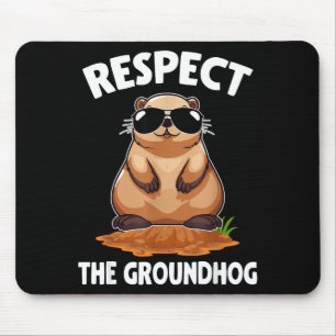 Alfombrilla De Ratón Respetar La Marmota Amante De La Marmota Feliz Día