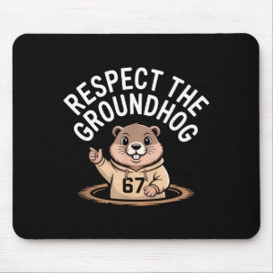 Alfombrilla De Ratón Respetar la marmota divertida 67 meme seis siete G