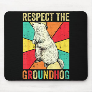 Alfombrilla De Ratón Respetar La Marmota Woodchuck Ground Hog Hombres M